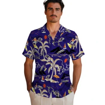 baltimore ravens palm tree island purple hawaiian shirts fashion forward