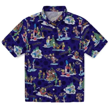 baltimore ravens simpsons christmas purple hawaiian shirts best selling