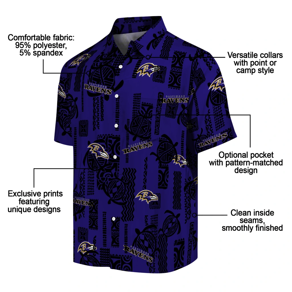 Baltimore Ravens Hawaiian Shirt - Turtle Lines baltimore ravens turtle lines purple hawaiian shirts new arrival