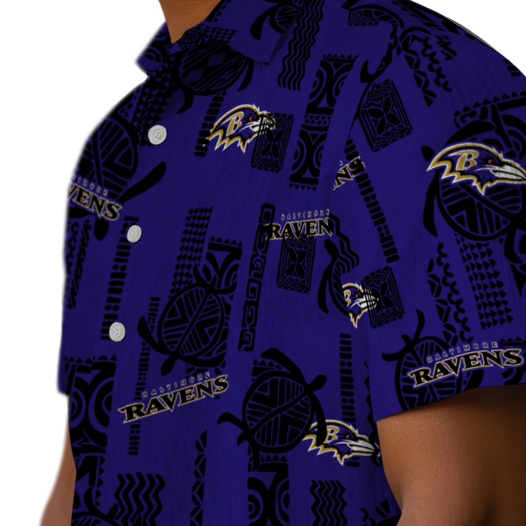 Baltimore Ravens Hawaiian Shirt - Turtle Lines baltimore ravens turtle lines purple hawaiian shirts trendy