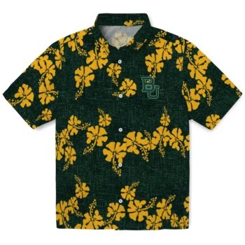 baylor bears hibiscus petals green hawaiian shirts best selling