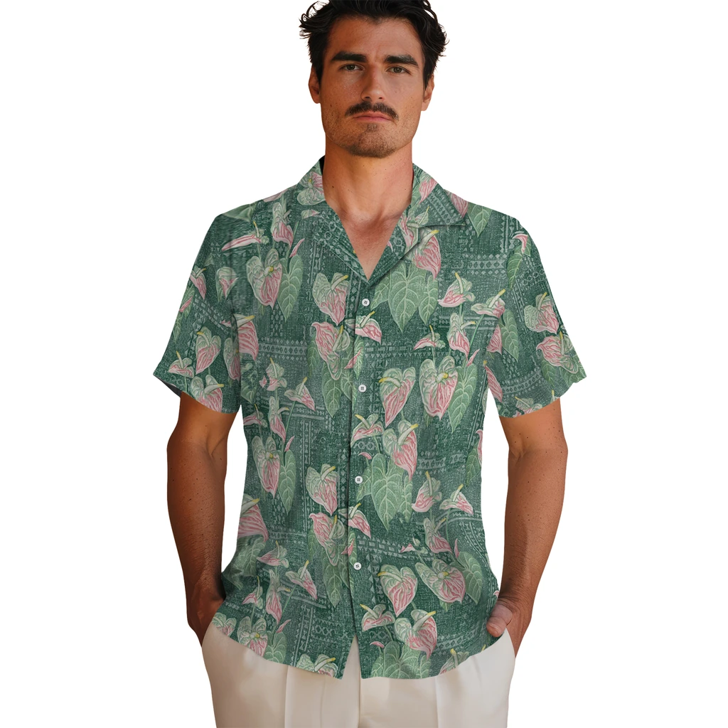 Baylor Bears Hawaiian Shirt - Anthurium Overlay baylor bears anthurium overlay green hawaiian shirts fashion forward