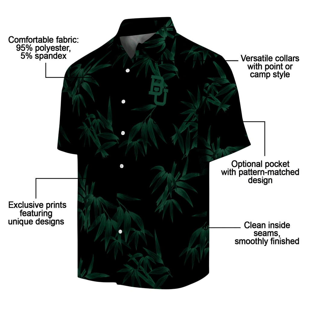 Baylor Bears Hawaiian Shirt - Bamboo Branches baylor bears bamboo branches green black hawaiian shirts new arrival