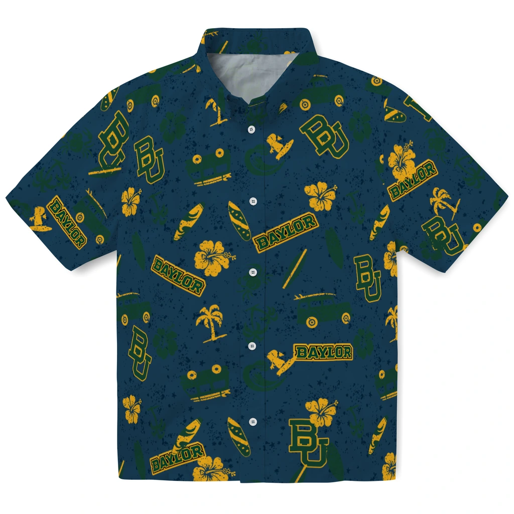 Baylor Bears Hawaiian Shirt - Beach Vibe baylor bears beach vibe navy hawaiian shirts best selling