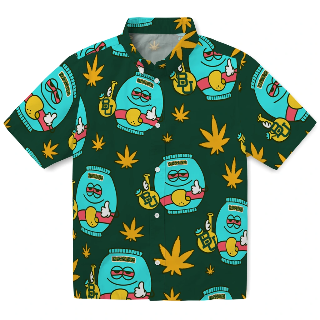 Baylor Bears Hawaiian Shirt - Chill Vibe baylor bears bong smile green hawaiian shirts best selling