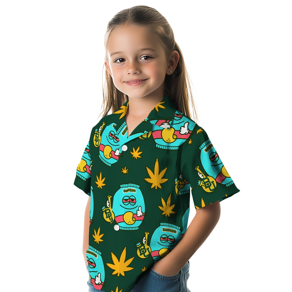 Baylor Bears Hawaiian Shirt - Chill Vibe baylor bears bong smile green hawaiian shirts premium grade