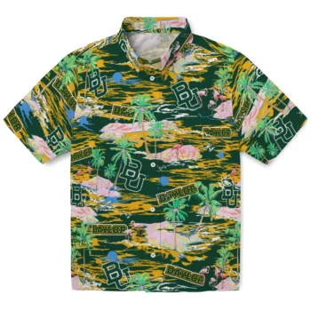 baylor bears flamingo retreat green hawaiian shirts best selling