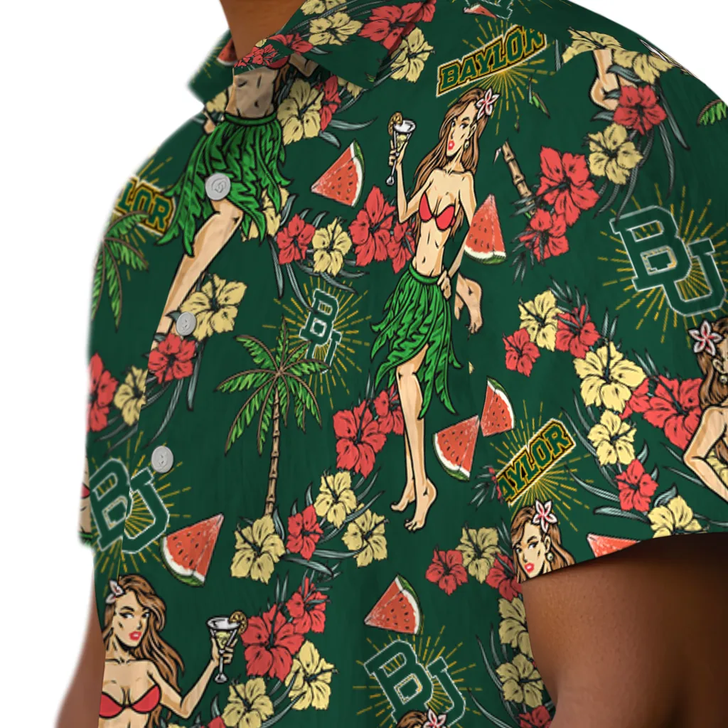 Baylor Bears Hawaiian Shirt - Hawaiian Girls Design baylor bears hawaiian girls design green hawaiian shirts trendy