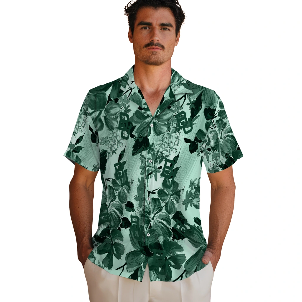 Baylor Bears Hawaiian Shirt - Hibiscus Arrangement baylor bears hibiscus arrangement green hawaiian shirts fashion forward