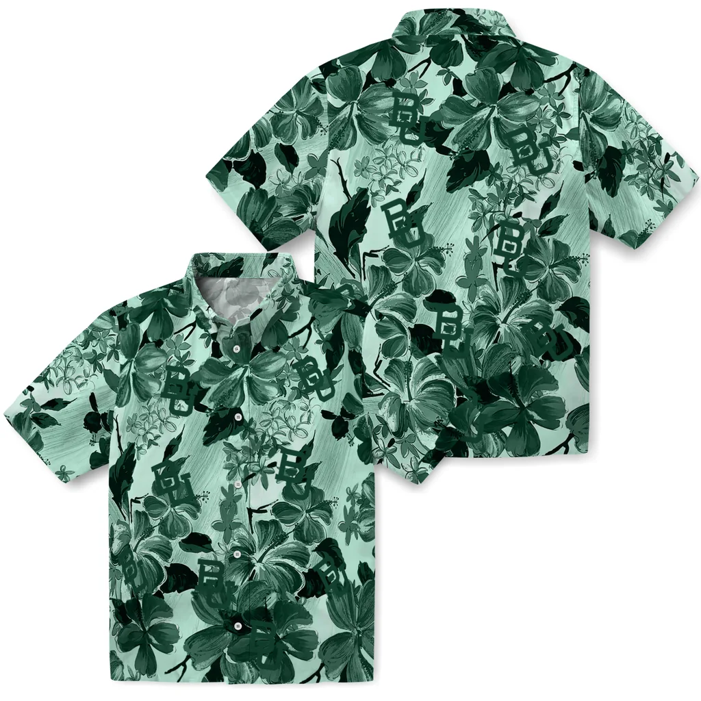 Baylor Bears Hawaiian Shirt - Hibiscus Arrangement baylor bears hibiscus arrangement green hawaiian shirts high quality