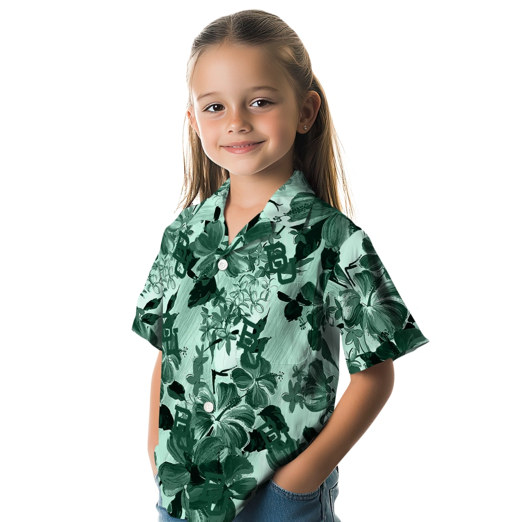 Baylor Bears Hawaiian Shirt - Hibiscus Arrangement baylor bears hibiscus arrangement green hawaiian shirts premium grade