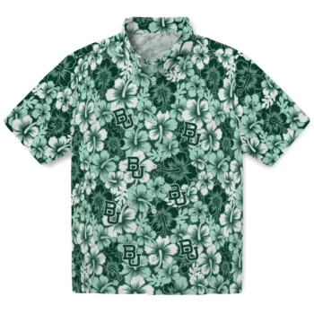 baylor bears hibiscus blooms green hawaiian shirts best selling