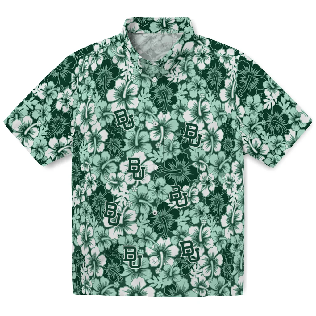 Baylor Bears Hawaiian Shirt - Hibiscus Blooms baylor bears hibiscus blooms green hawaiian shirts best selling