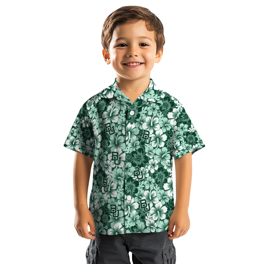 Baylor Bears Hawaiian Shirt - Hibiscus Blooms baylor bears hibiscus blooms green hawaiian shirts top rated