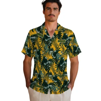 baylor bears hibiscus exotic green hawaiian shirts fashion forward