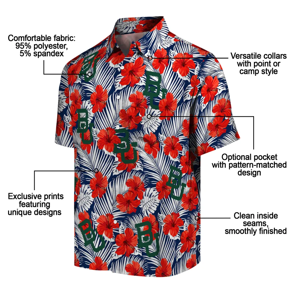 Baylor Bears Hawaiian Shirt - Hibiscus Fiesta baylor bears hibiscus fiesta red royal blue hawaiian shirts new arrival