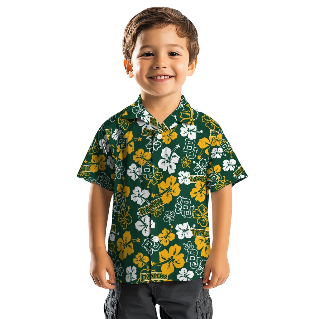 Baylor Bears Hawaiian Shirt - Hibiscus Flower Design baylor bears hibiscus bloom green hawaiian shirts top rated