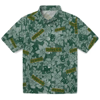 baylor bears hibiscus oasis green hawaiian shirts best selling