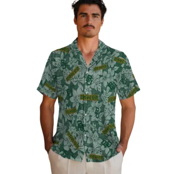 baylor bears hibiscus oasis green hawaiian shirts fashion forward