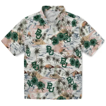 baylor bears hibiscus seaside white hawaiian shirts best selling