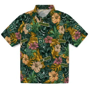 baylor bears tiki jungle green hawaiian shirts best selling