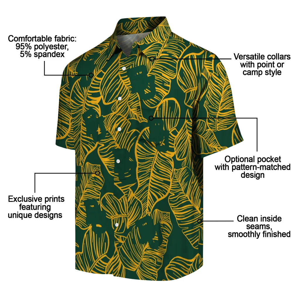 Baylor Bears Hawaiian Shirt - Leaf Outline baylor bears leaf outline green hawaiian shirts new arrival