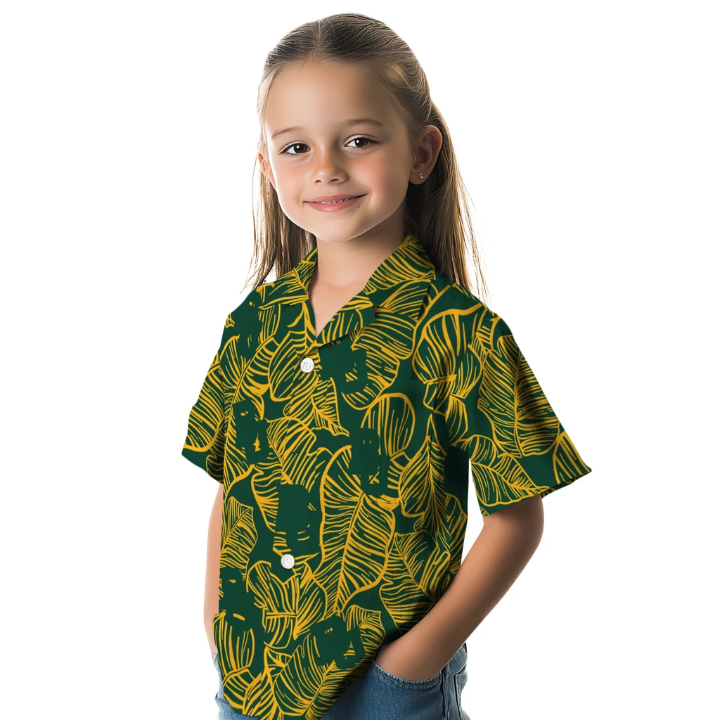 Baylor Bears Hawaiian Shirt - Leaf Outline baylor bears leaf outline green hawaiian shirts premium grade