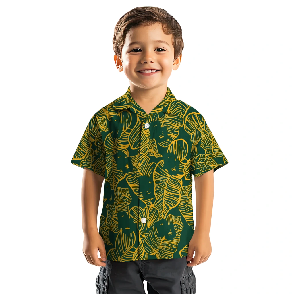 Baylor Bears Hawaiian Shirt - Leaf Outline baylor bears leaf outline green hawaiian shirts top rated