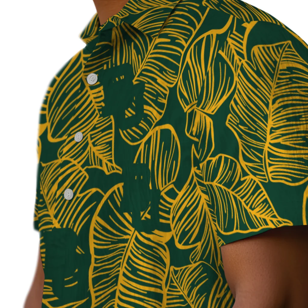 Baylor Bears Hawaiian Shirt - Leaf Outline baylor bears leaf outline green hawaiian shirts trendy