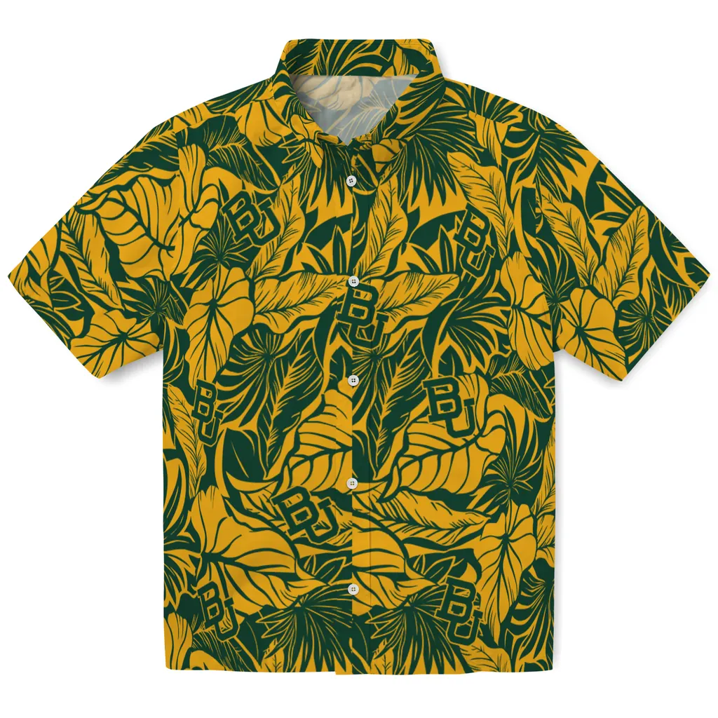 Baylor Bears Hawaiian Shirt - Monstera Layer baylor bears monstera layer green hawaiian shirts best selling