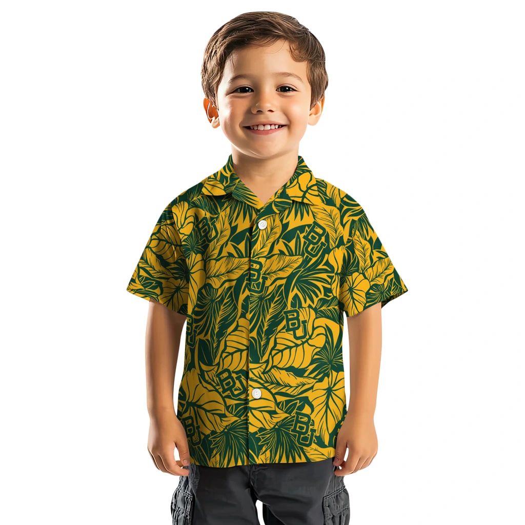 Baylor Bears Hawaiian Shirt - Monstera Layer baylor bears monstera layer green hawaiian shirts top rated
