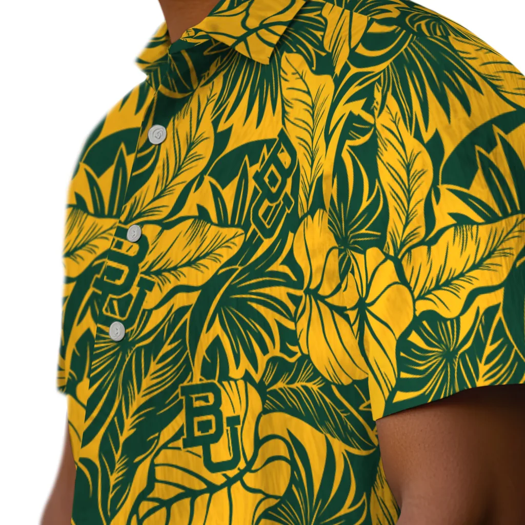 Baylor Bears Hawaiian Shirt - Monstera Layer baylor bears monstera layer green hawaiian shirts trendy