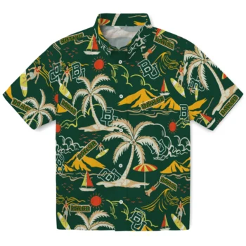 baylor bears palm tree island green hawaiian shirts best selling