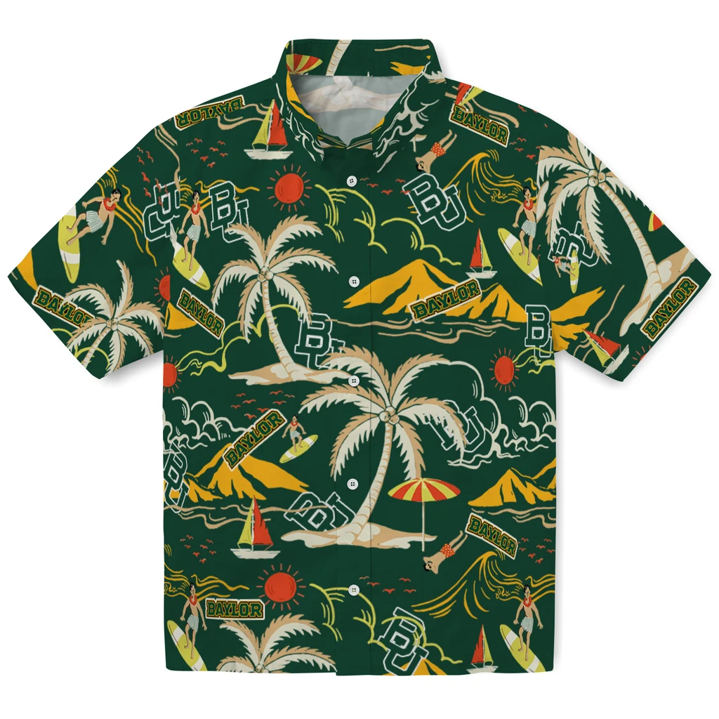 Baylor Bears Hawaiian Shirt - Palm Tree Island baylor bears palm tree island green hawaiian shirts best selling