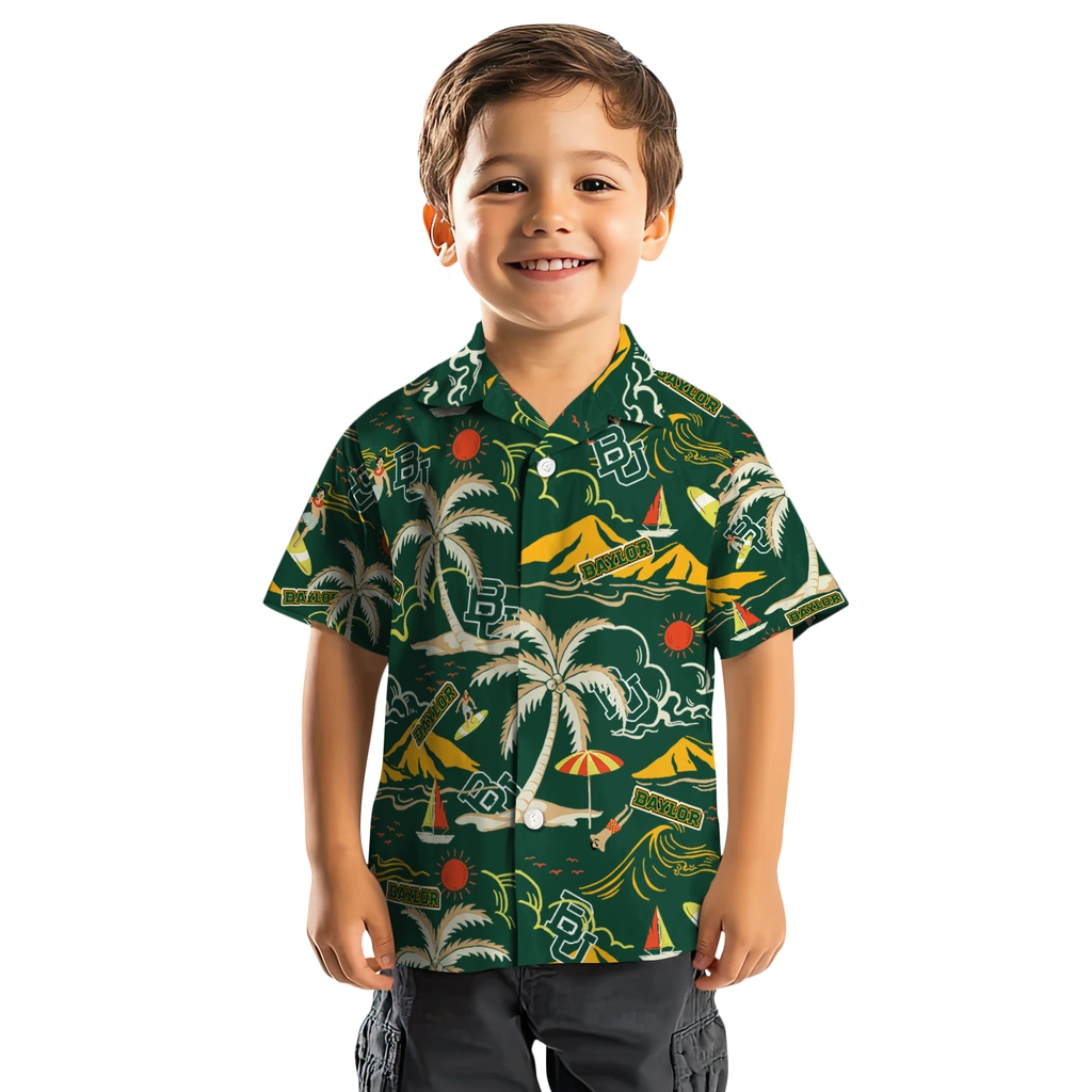 Baylor Bears Hawaiian Shirt - Palm Tree Island baylor bears palm tree island green hawaiian shirts top rated