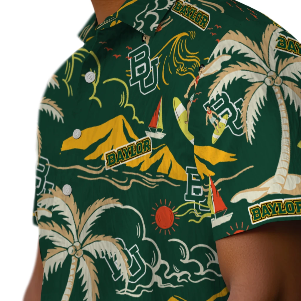 Baylor Bears Hawaiian Shirt - Palm Tree Island baylor bears palm tree island green hawaiian shirts trendy
