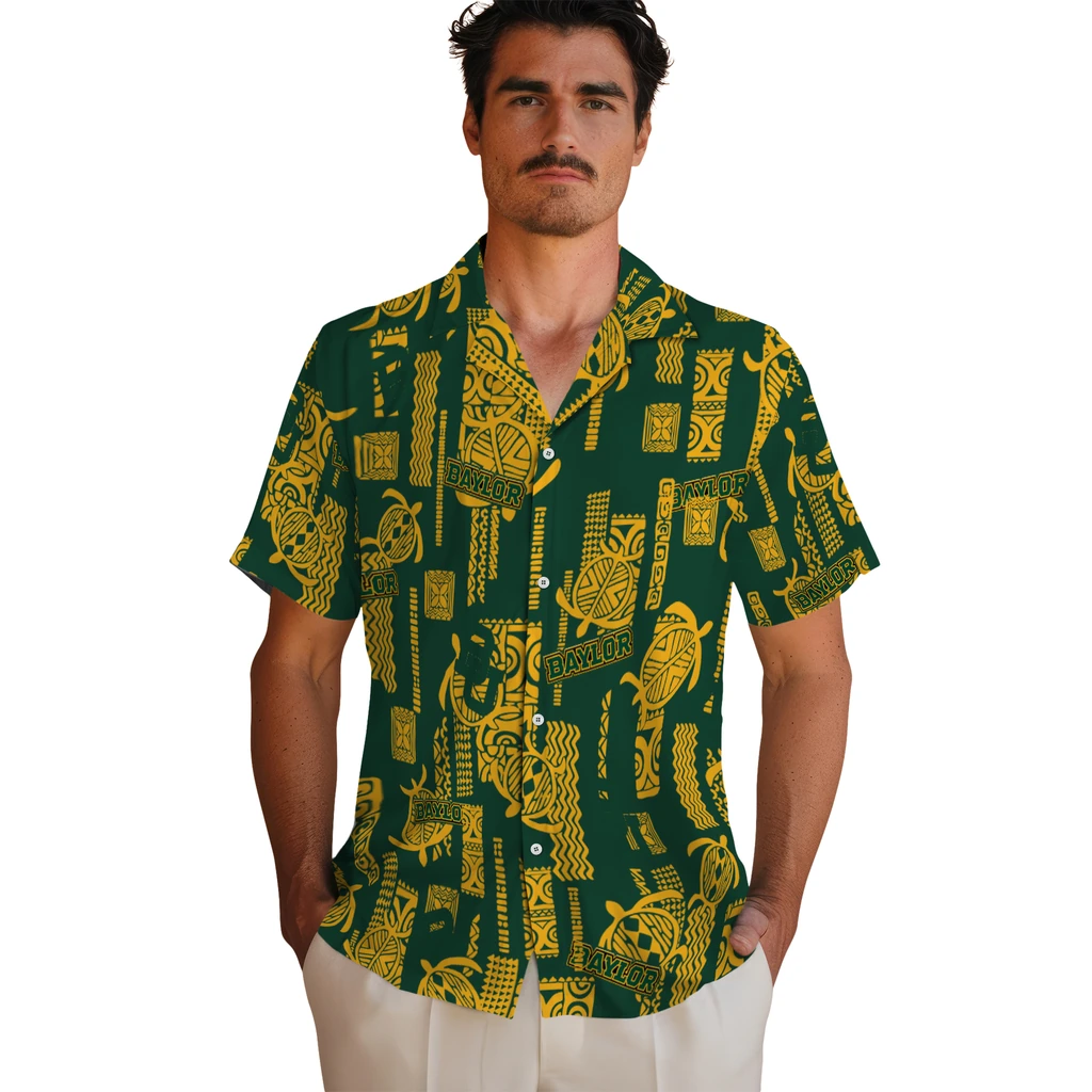 Baylor Bears Hawaiian Shirt - Turtle Lines baylor bears turtle lines green hawaiian shirts fashion forward