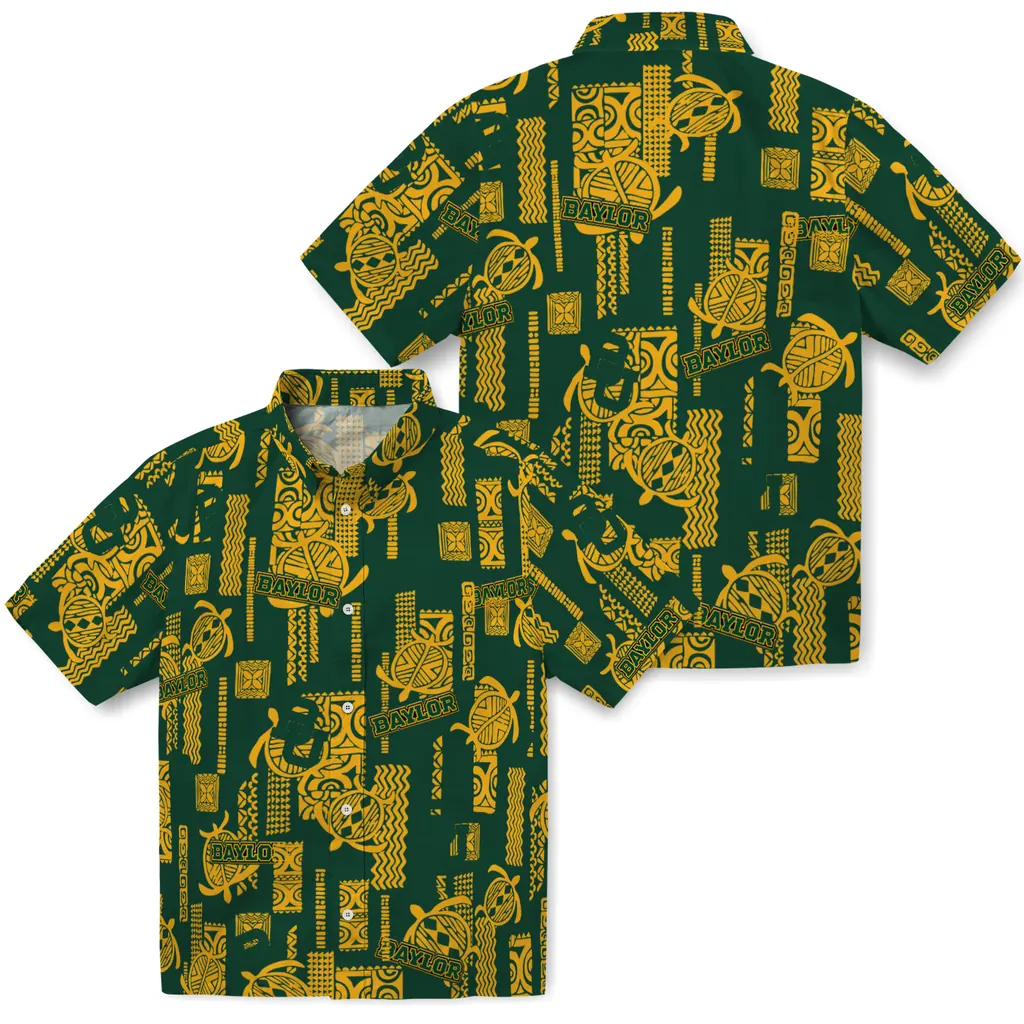 Baylor Bears Hawaiian Shirt - Turtle Lines baylor bears turtle lines green hawaiian shirts high quality
