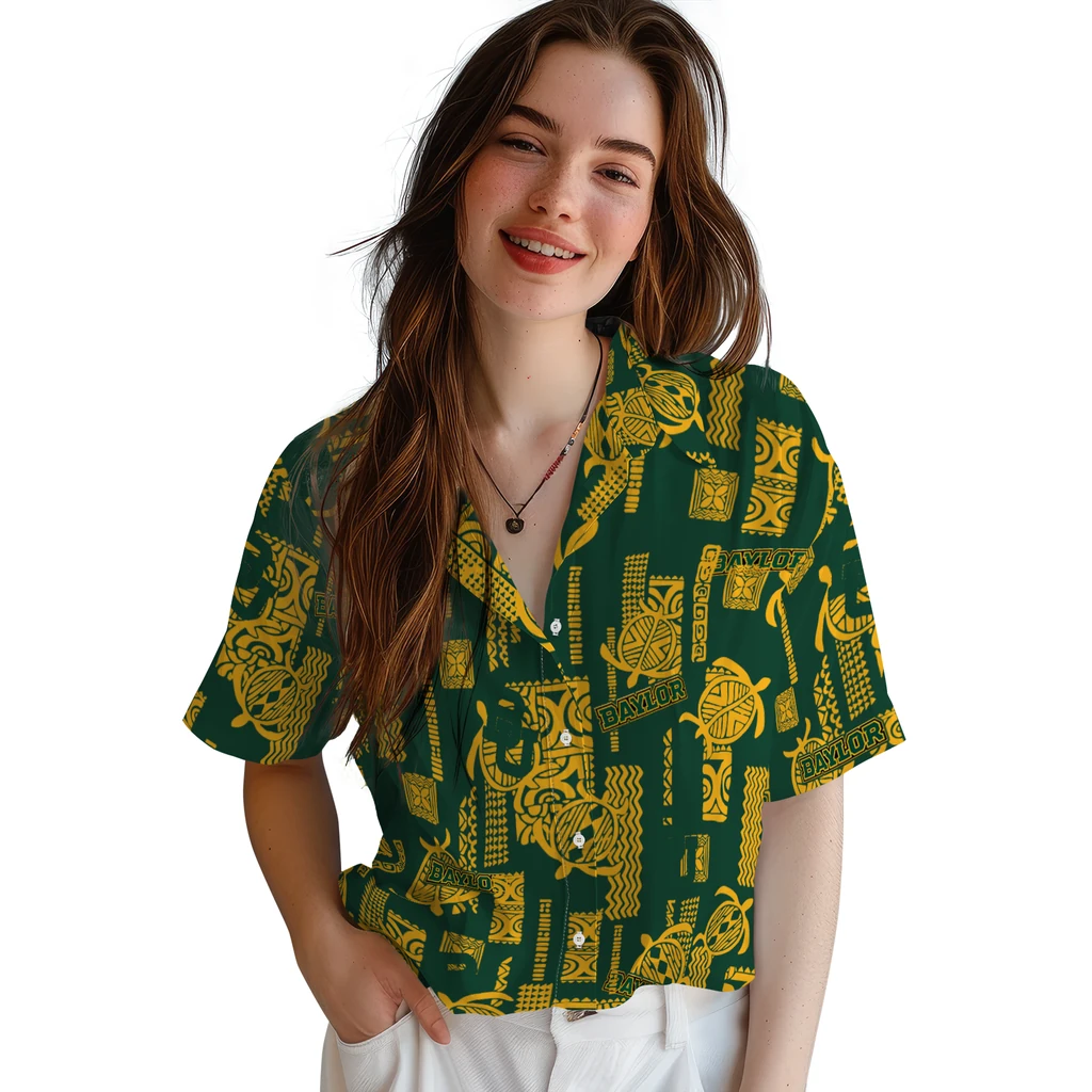 Baylor Bears Hawaiian Shirt - Turtle Lines baylor bears turtle lines green hawaiian shirts latest model