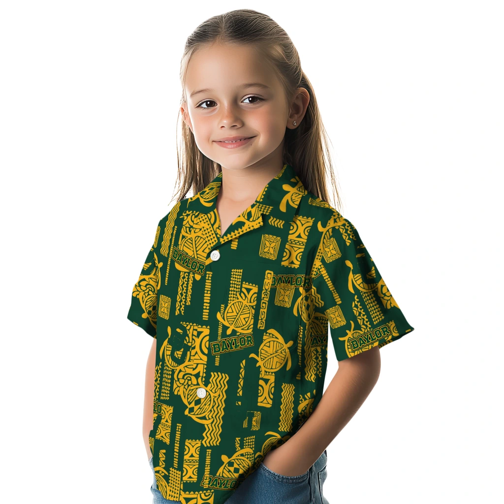 Baylor Bears Hawaiian Shirt - Turtle Lines baylor bears turtle lines green hawaiian shirts premium grade