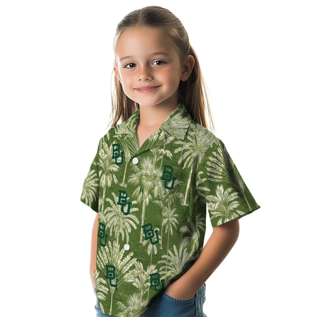 Baylor Bears Hawaiian Shirt - Vintage Palm Tree baylor bears palm shadows green hawaiian shirts premium grade