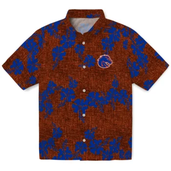 boise state broncos hibiscus petals orange hawaiian shirts best selling