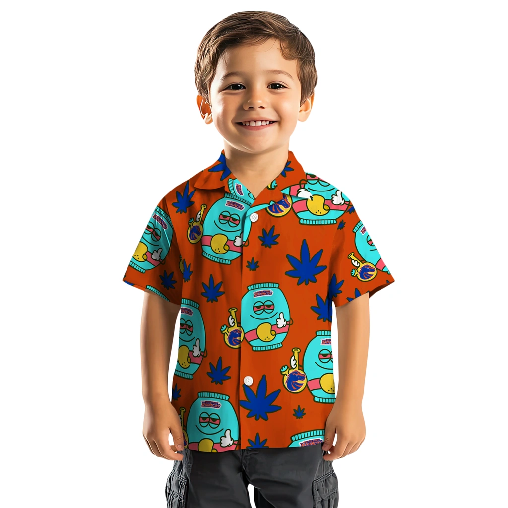 Boise State Broncos Hawaiian Shirt - Chill Vibe boise state broncos bong smile orange hawaiian shirts top rated