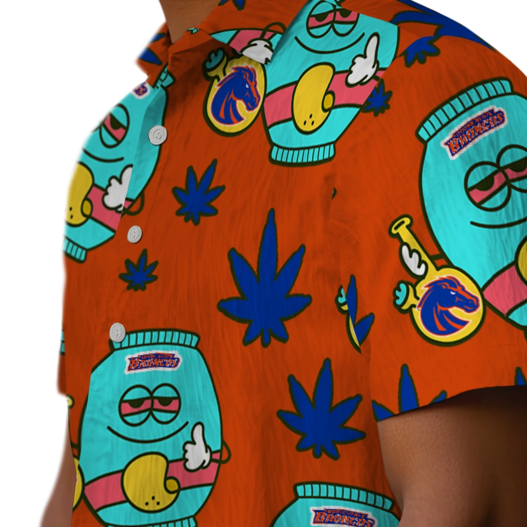 Boise State Broncos Hawaiian Shirt - Chill Vibe boise state broncos bong smile orange hawaiian shirts trendy