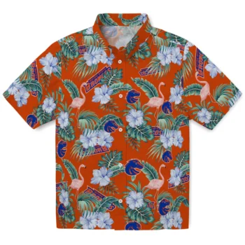 boise state broncos flamingo palms orange hawaiian shirts best selling