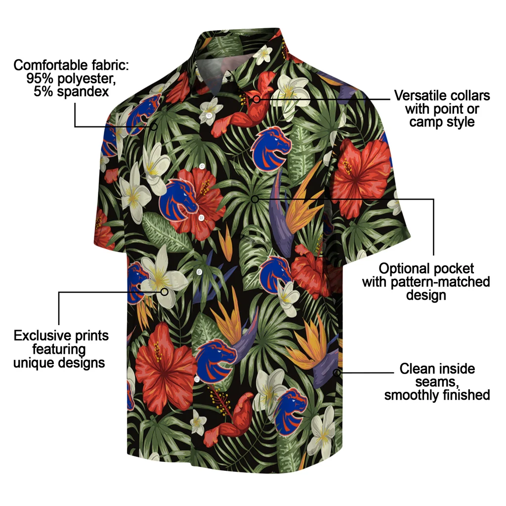 Boise State Broncos Hawaiian Shirt - Hawaii Floral Hibiscus boise state broncos hibiscus bird hawaiian shirts new arrival