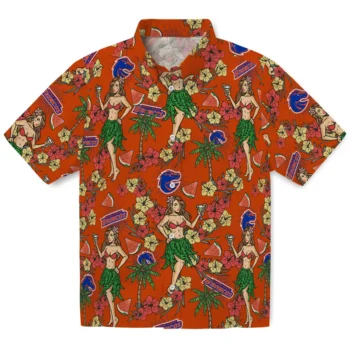 boise state broncos hawaiian girls design orange hawaiian shirts best selling