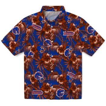 boise state broncos hibiscus exotic orange hawaiian shirts best selling