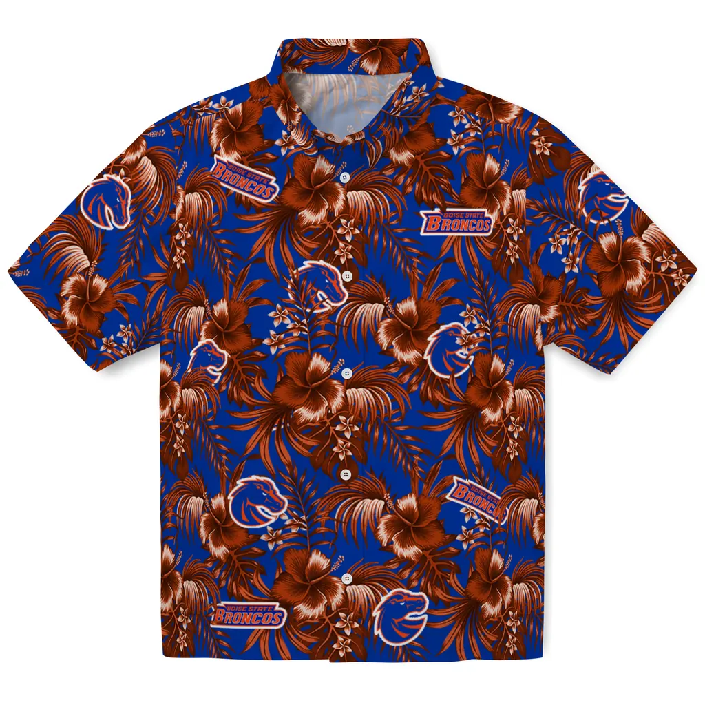 Boise State Broncos Hawaiian Shirt - Hibiscus Exotic boise state broncos hibiscus exotic orange hawaiian shirts best selling