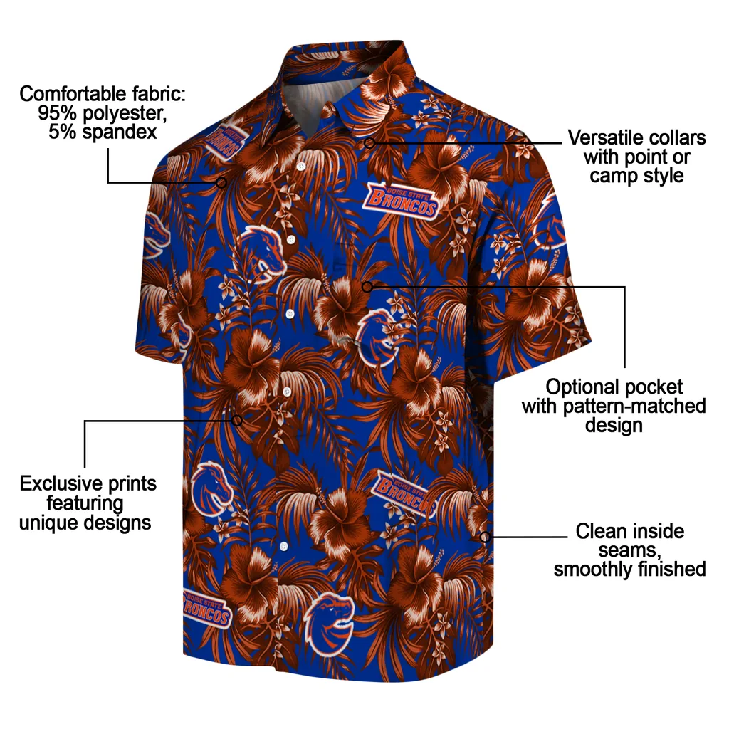 Boise State Broncos Hawaiian Shirt - Hibiscus Exotic boise state broncos hibiscus exotic orange hawaiian shirts new arrival
